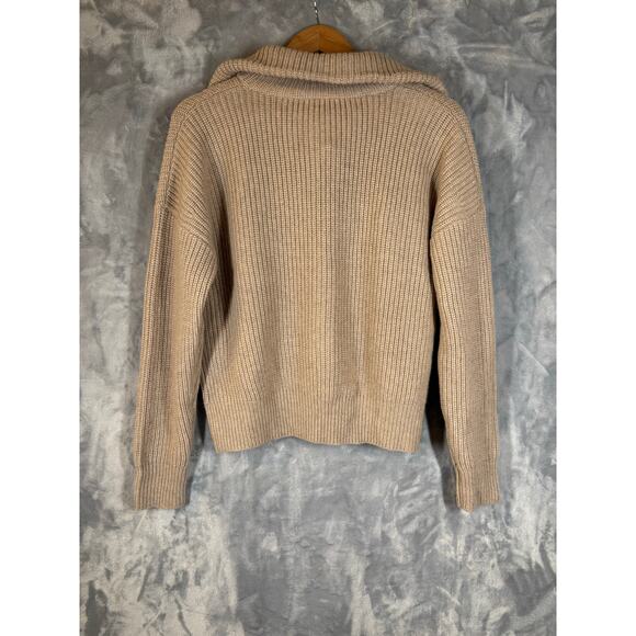 NWT Naked Cashmere Lyzy Full Zip Jacket Sweater S Beige Bomber Quiet Luxury $395 - Picture 6 of 9